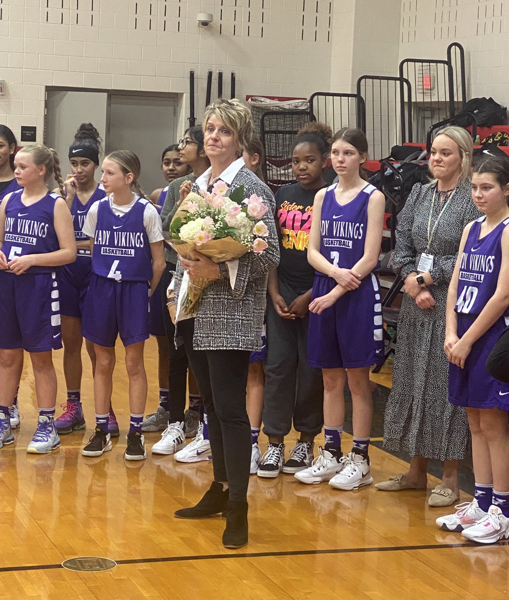 GraceMcDowell30's tweet photo. Congratulations to Coach @JamieSiess on a great and impactful career!!!! We have been blessed to have her serve @friscoisd students the last 24 years!!! She coached her last game for @VandeventerMS this evening. We love you and we’ll miss you Coach!!!💜💜💜 @Friscoisdsports https://t.co/ZY7O9jftQH