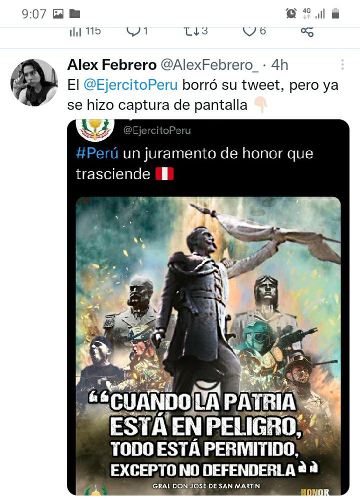 ROSAMARIADLCP's tweet photo. @rmapalacios @EjercitoPeru @larepublica_pe @rmapalacios @IDL_R https://t.co/zMpJoRJcrc