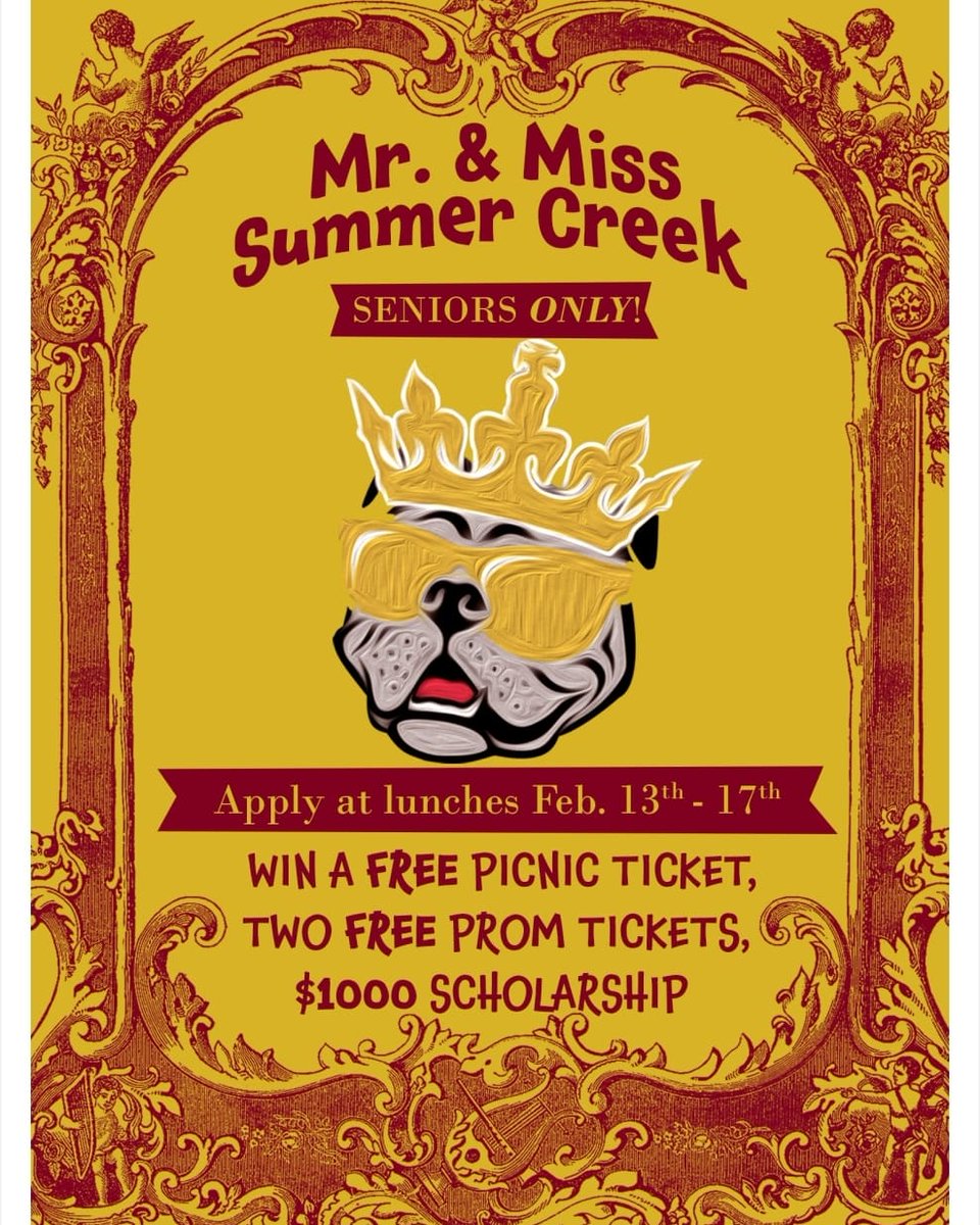 Introducing the Mr. AND Miss Summer Creek competition. 10 boys and 10 girls will battle in various events such as talent, formal attrie and school pride! There will many awards to win in the People’s Choice Awards and big package prizes for our main 3 winners! <a href="/HumbleISD_SCHS/">Summer Creek High</a>