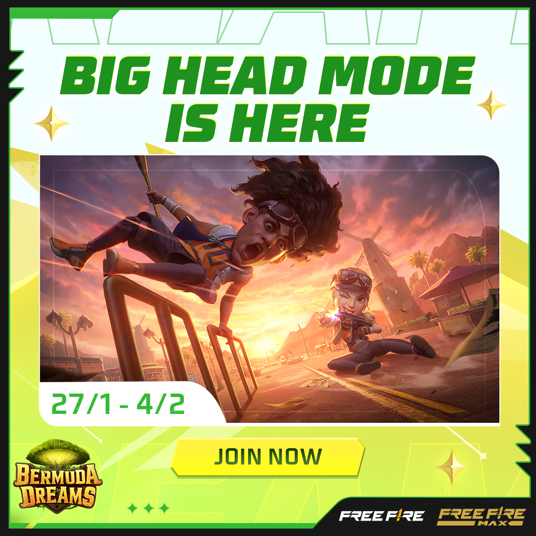 FreefirePkyt's tweet photo. BIG HEAD mode agaya hai wapis aur is baar, yea mode hai aur bhi shandaar! 

💆🏻‍♂️ Enemy elimination par apko miley ga increased head size aur ek buff
😬🔫 Hasil karo better stats aur saath hi saath ban jao easy target 
🙌🏻 Is mode main ho gay evival points 

Play now! https://t.co/RpDHO8AsPg