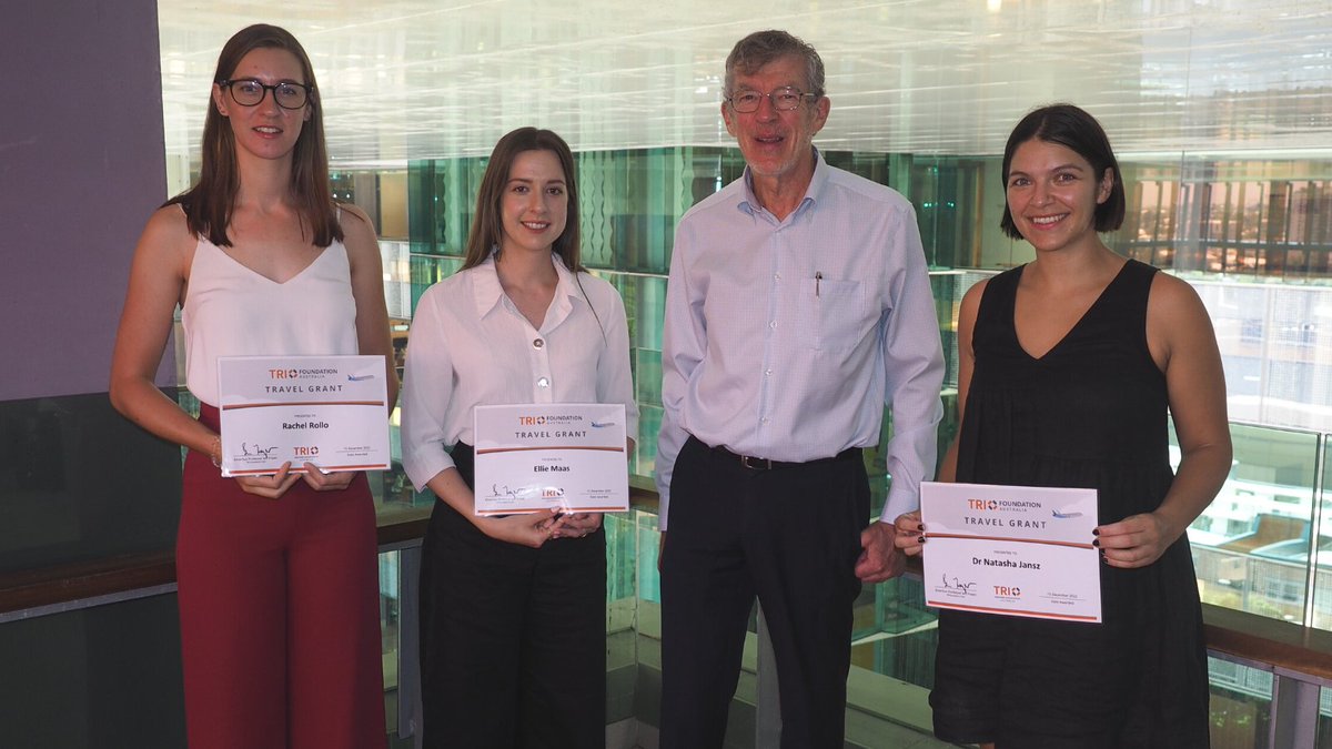 Translational Research Institute (@tri_info) on Twitter photo Congratulations to our 2022 #TRI Foundation Travel Grant winners: PhD students <a href="/RachelRollo/">Rachel Rollo</a> and <a href="/elliemaas1/">Ellie Maas</a> from #FrazerInstUQ & Dr <a href="/tashjansz/">Natasha Jansz</a> and Dr <a href="/Irina_Buckle/">Dr Irina Buckle</a> from <a href="/MaterResearch/">Mater Research</a>. The awards were presented by TRI Foundation Board Chair Professor Ian Frazer AC <a href="/ianhfrazer/">Ian Frazer</a> Congratulations to our 2022 #TRI Foundation Travel Grant winners: PhD students <a href="/RachelRollo/">Rachel Rollo</a> and <a href="/elliemaas1/">Ellie Maas</a> from #FrazerInstUQ & Dr <a href="/tashjansz/">Natasha Jansz</a> and Dr <a href="/Irina_Buckle/">Dr Irina Buckle</a> from <a href="/MaterResearch/">Mater Research</a>. The awards were presented by TRI Foundation Board Chair Professor Ian Frazer AC <a href="/ianhfrazer/">Ian Frazer</a>