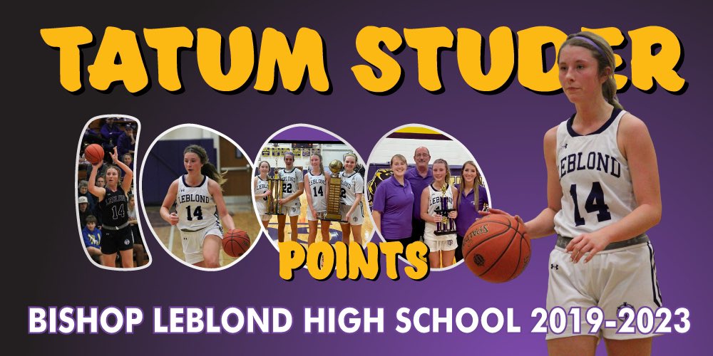 LadyLeblond's tweet photo. Congrats to Tatum Studer on scoring her 1,000th career point tonight at the Richmond Tournament! @tatumstuder14 https://t.co/OO1fOJFNfc