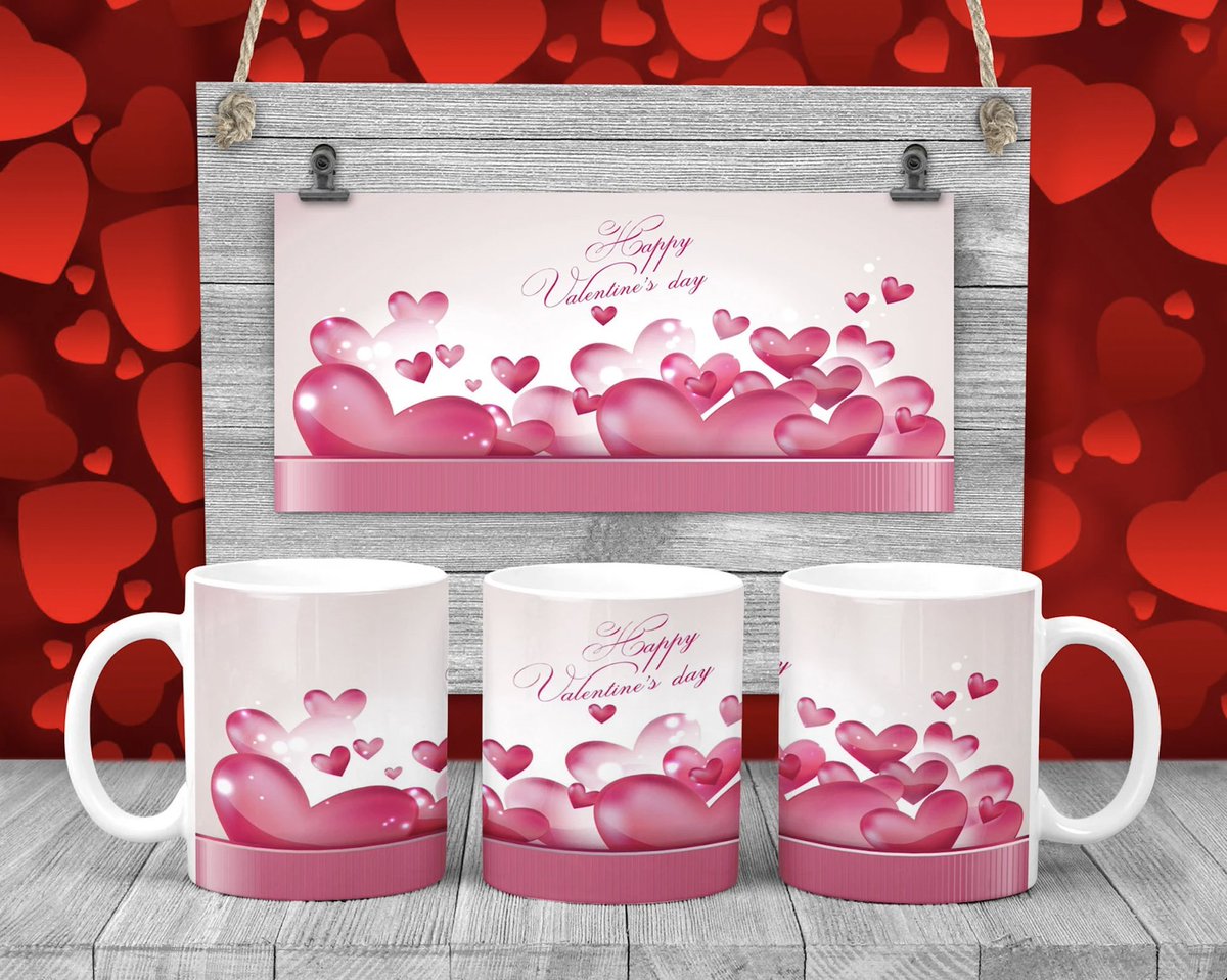 Hearts Happy Valentines Day Coffee Mug, White Glossy Ceramic Mug, Choice of Size #JnJGiftsnCrafts #giftsforalloccasions #whiteglossyceramicmug #heartshappyvalentinesdaymug #choiceofsizes #uniquegifts  bit.ly/408Jdy8