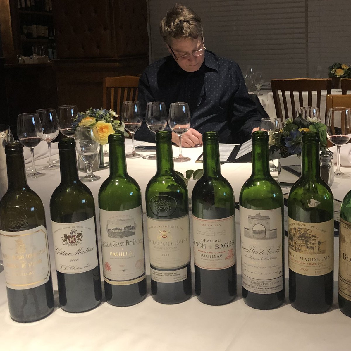 Fun night out with the guys, tasting some 2000 Bordeaux blind. #wine #bordeaux #blindtasting