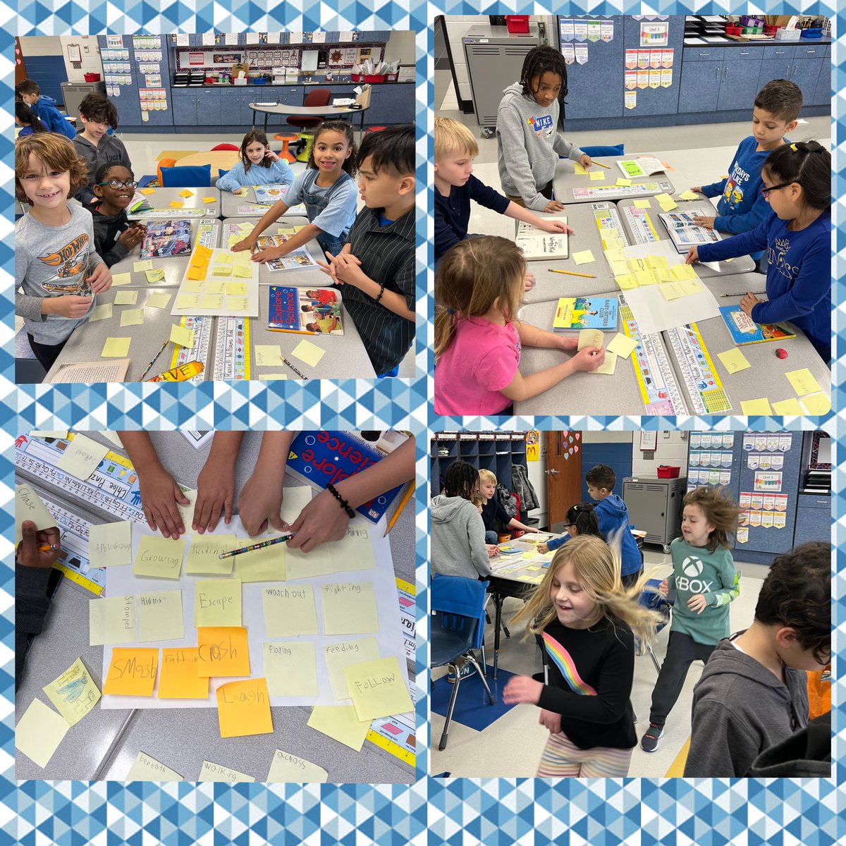 Vibrant VERBS! Today we learned what a verb is and we found sparkly verbs in our books and shared them with our friends. We even acted some verbs out! <a href="/WestSchoolLBNY/">West School</a> 🏃🏻🏃🏾‍♀️