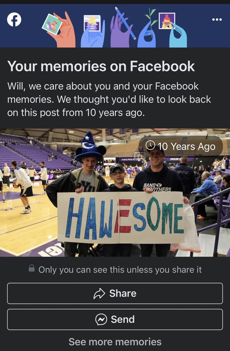 byuwill's tweet photo. My son made this sign 4 the game at Portland.  @wysizzle showed it to @tyhaws3 after the game &amp; he signed it telling Wyatt it was the first time he’d seen “Hawesome” used.  Fun night! https://t.co/V7MFKA0MQ5