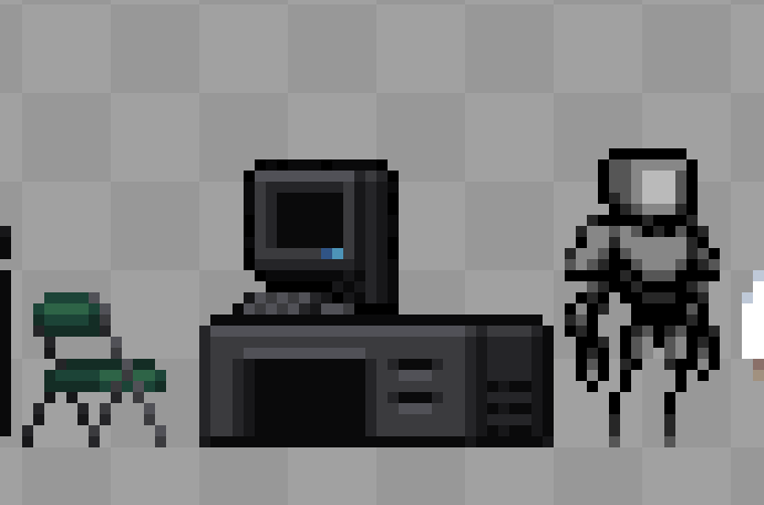 pareidoliagame's tweet photo. I have a patch coming up this weekend to fix some things in the demo. In the meantime here's a desk and chair 🪑 
#gamemaker #aseprite #indiegame https://t.co/VOMW8AjqRG