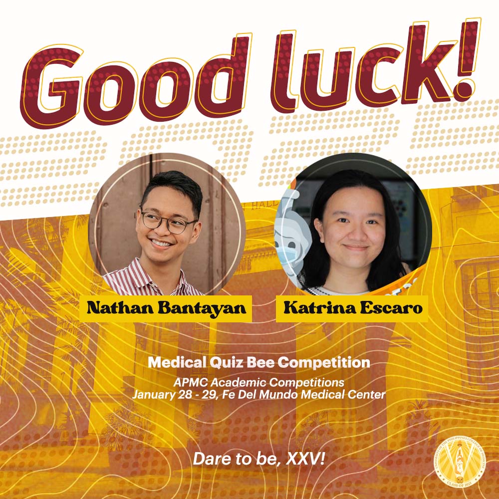 upcm2025's tweet photo. They volunteered as tributes! 🧎🏽‍♀️🧎🏽‍♂️

Best of luck to our batchmates and their teammates participating in the academic competitions of this year's APMC-SN NCR-SL RegCon!

May the odds be ever in your favor!

#DareToBeXXV https://t.co/dkcHPPu7jE