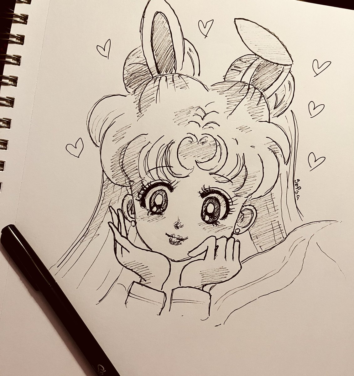 My Lunar New Year Pen Sketch! 🌙🐰 #YearOfTheRabbit (I’m late ~ sorry!)
#SailorMoon #LunarYear