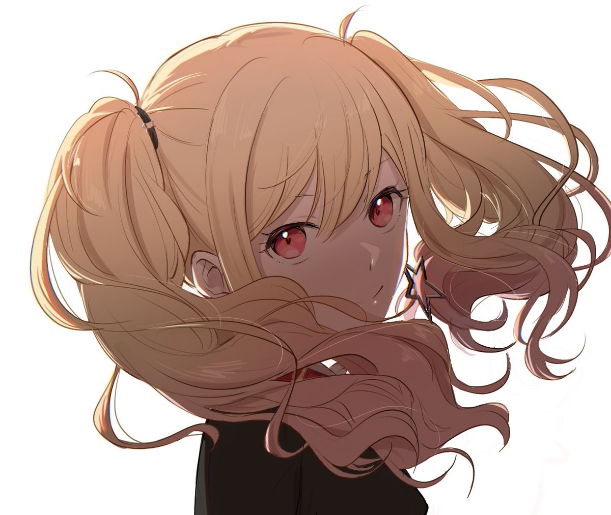 twintails 1girl solo blonde hair white background looking at viewer simple background  illustration images