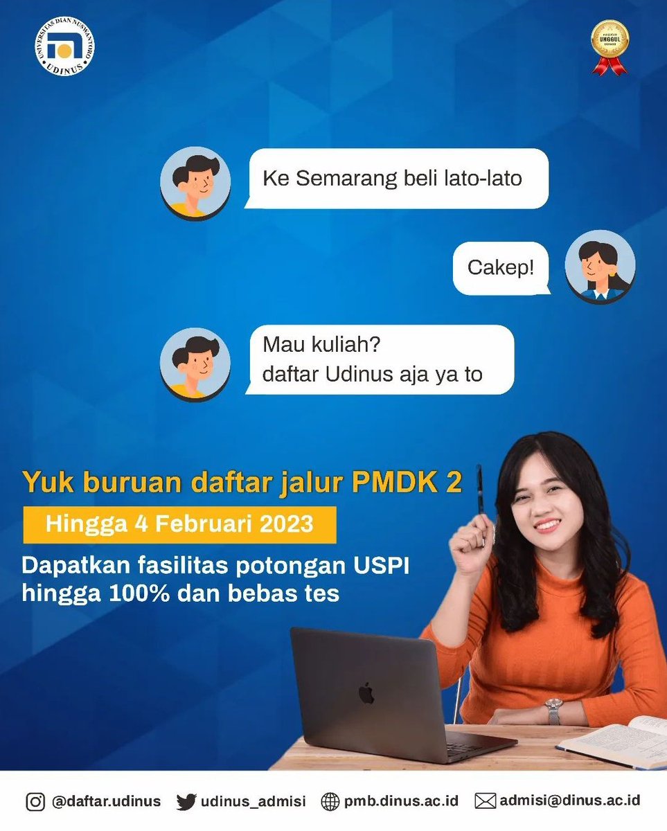 Yuk buruan daftar Udinus dari pada bingung bingung guys 😉