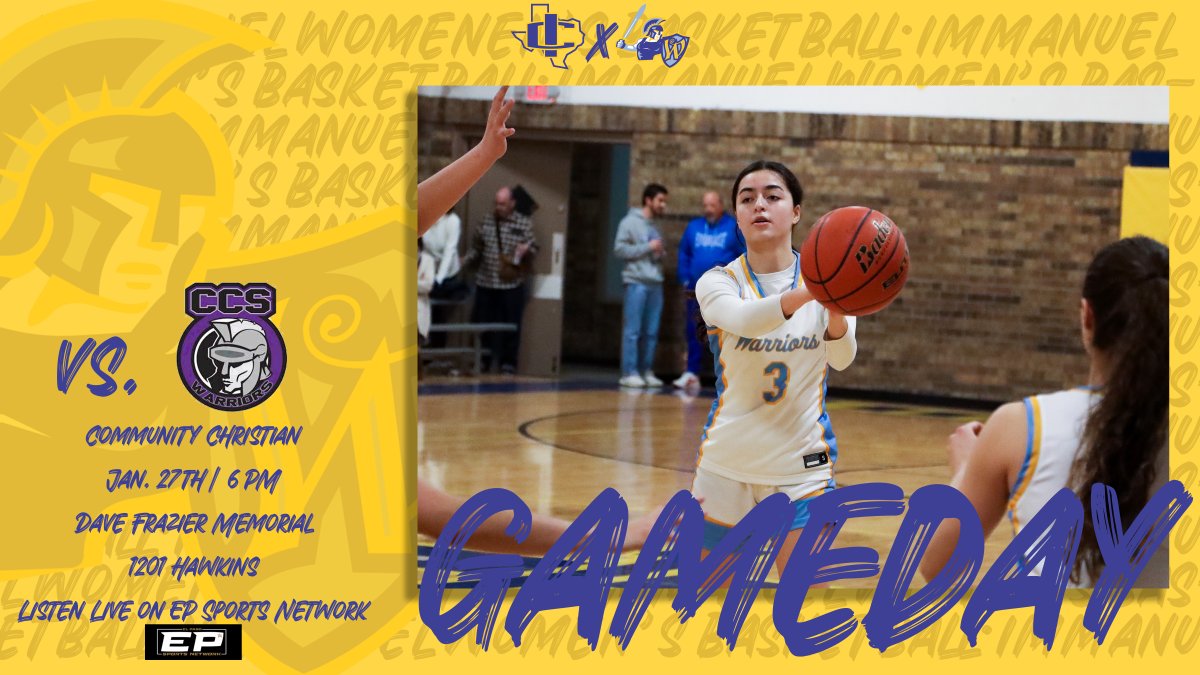 ICSWBB's tweet photo. IT’S GAMEDAY! 

Lady Warriors ⚔️ vs. Community Christian Warriors 🗡

📆 Friday, January 27th, 2023

⌚️ 6 PM

📍Dave Frazier Memorial Gym

📻 Listen live on the @epsportsnet

#ICWBB2223 🏀
#GoWarriors ⚔️
#BeatCommunity 🗡 https://t.co/vH6VEVrAaR