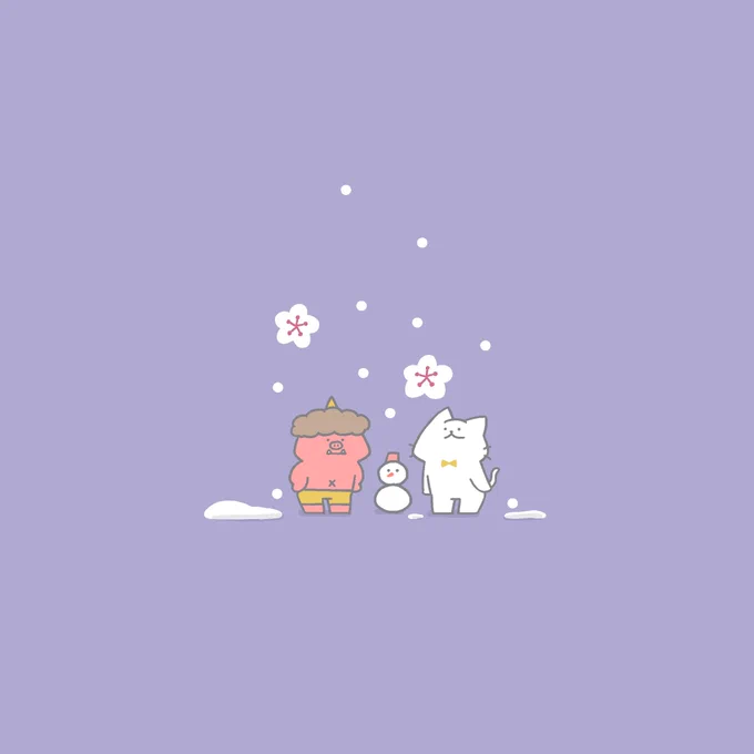 2月の壁紙用イラスト宜しければお使いくださいฅ^>ω<^ฅ#フリーヘッダー#フリー壁紙LINE公式アカウントでも配布してます! 