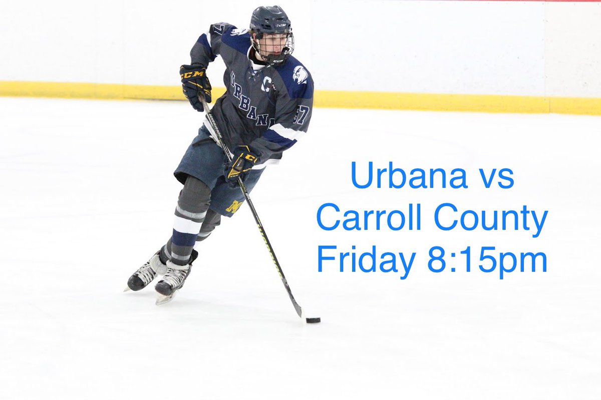 Urbana (8-0) takes on Carroll County(3-5) Friday Night 8:15pm @ Skate Frederick! <a href="/HockeyMSHL/">Maryland Student Hockey League</a> <a href="/UHSBoosters/">UHS AthleticBoosters</a> <a href="/UHS_Urbaniacs/">The_Official_Urbaniacs</a> <a href="/Urbana_Hawks/">Urbana Athletics</a> <a href="/UHS_FCPS/">Urbana HS (MD)</a>