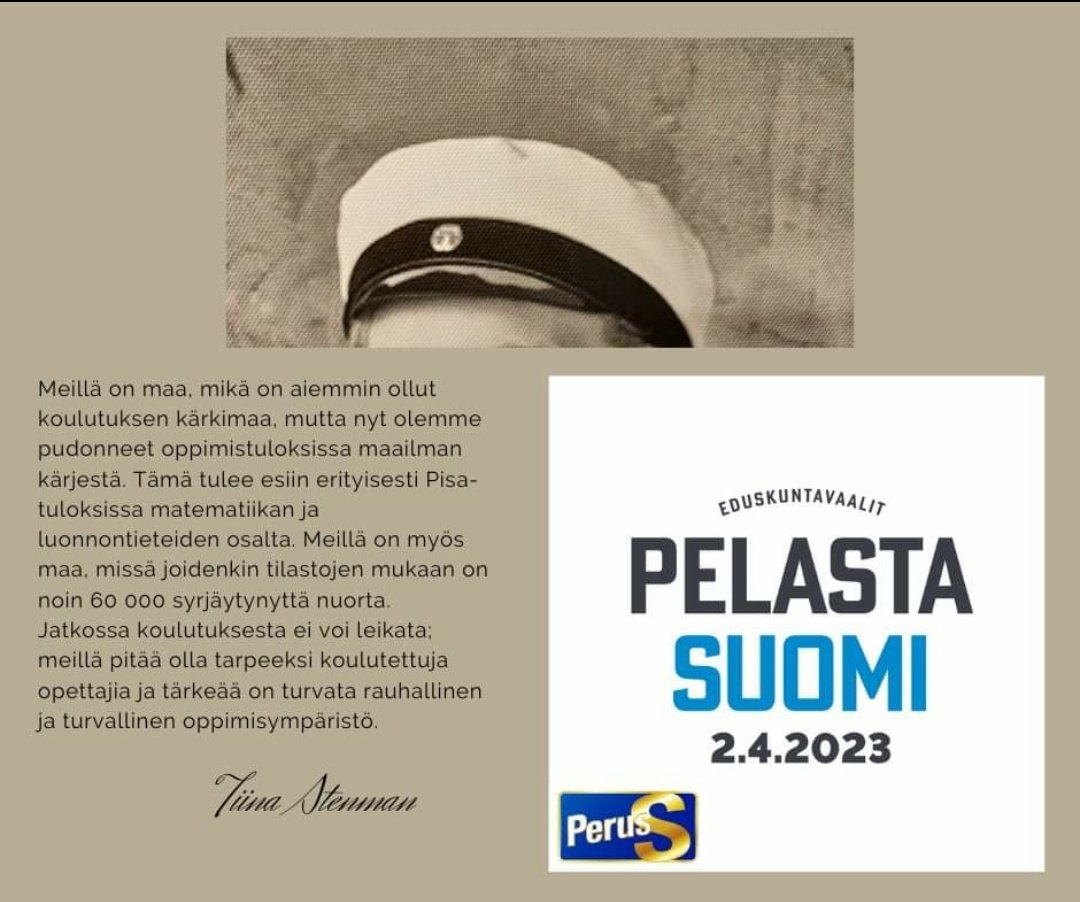StenmanTiina's tweet photo. Koulutuksesta ei voi leikata! #nuoret  #sivistys #koulutus #eduskuntavaalit2023 #perussuomalaiset https://t.co/OmiZzuhd1T