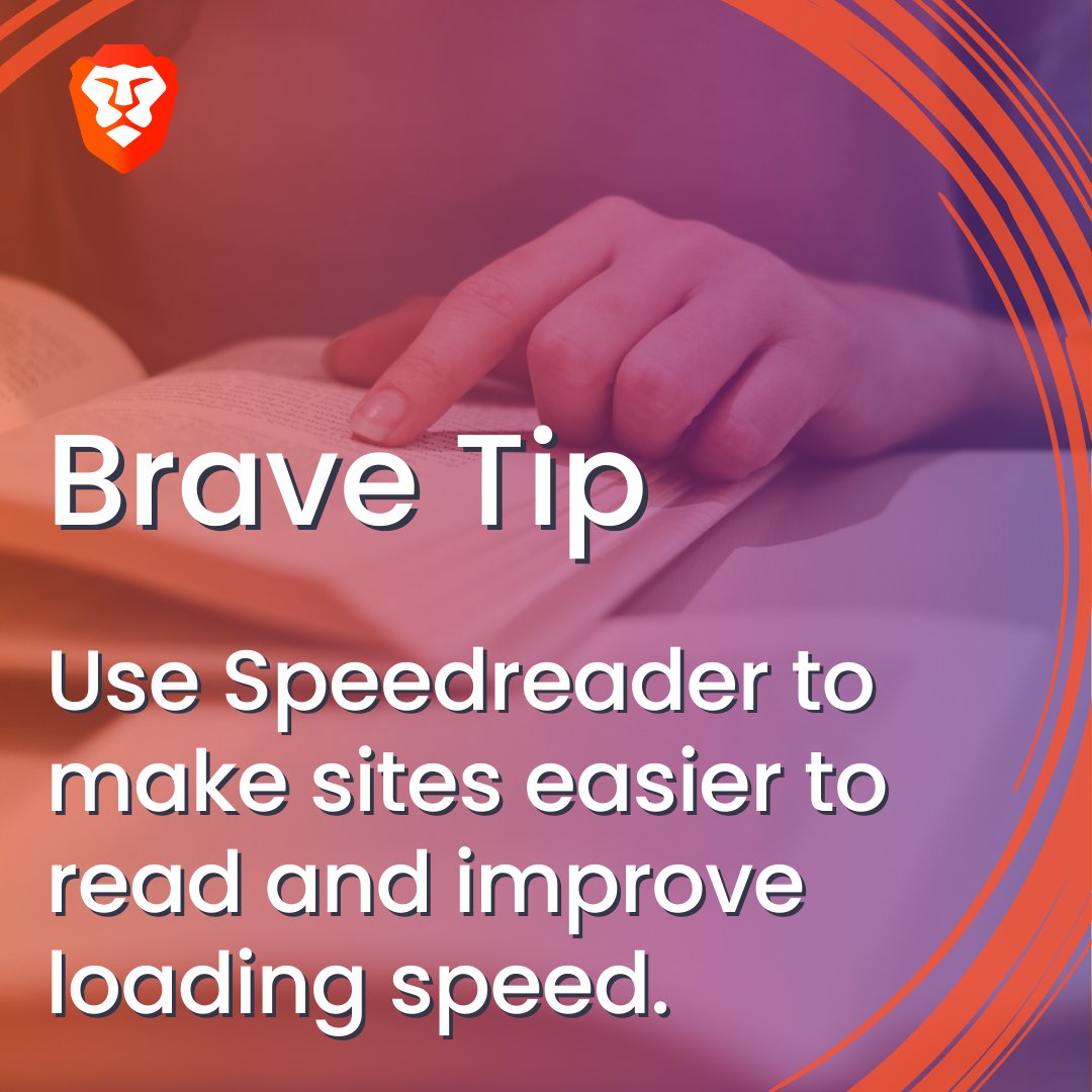 brave's tweet photo. Want a cleaner reading experience? Brave's Speedreader prevents unnecessary elements in an article from loading to speed up loading times and lower your data usage. 

Toggle it at brave://settings/appearance or click the paragraph icon to the right of the URL on eligible sites. https://t.co/SqQWKaUZY9