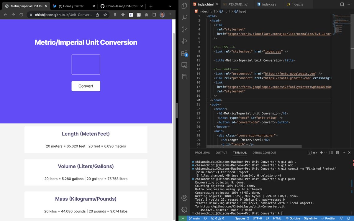 jasonthe_dev's tweet photo. Built a Metric/Imperial Unit Converter @scrimba project
Check it out:  https://t.co/hz4WZN9Bqh
#100DaysOfCode https://t.co/Enxavo3kbV