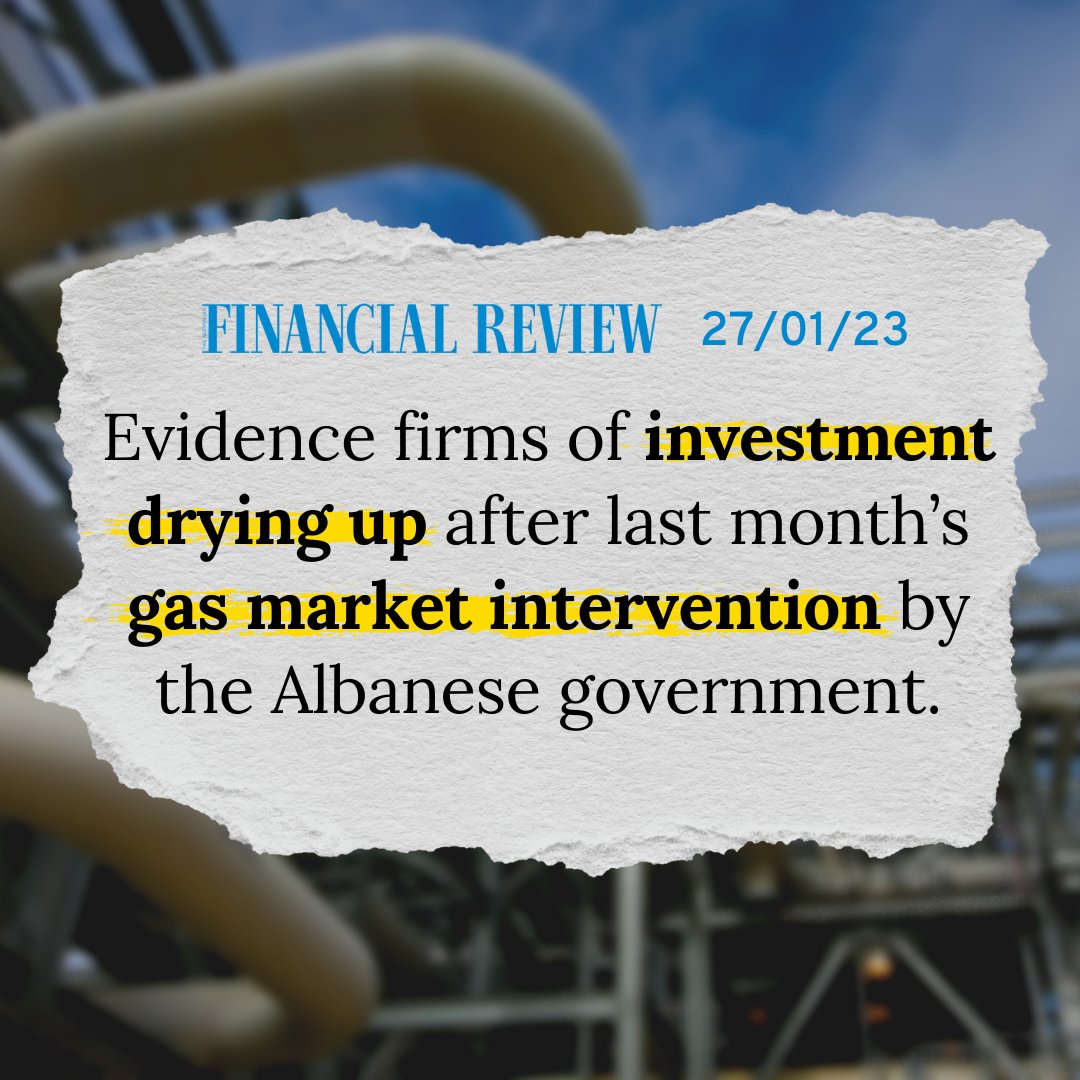 The Albanese Labor Government's drastic intervention into the gas market defies basic economics.

The market is already reacting. And it's not good news for households or businesses. 

This is bad for investment, bad for customers and bad for jobs.  

#auspol #energycrisis