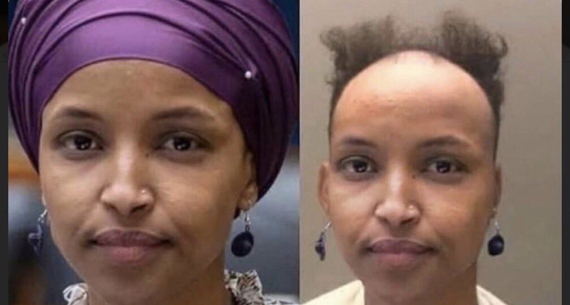 BluCollrRebel's tweet photo. @IlhanMN LMAO....great day in America! A terrorist was removed from her seat today. Go back to your own country if you hate the US so much..I personally will pay for your ticket to wherever you think is better ungrateful bitch! 🤡👈👈👈 👇👇Hair of clown matches the other clown! 🖕Ilhan https://t.co/qWYyYLbEJe