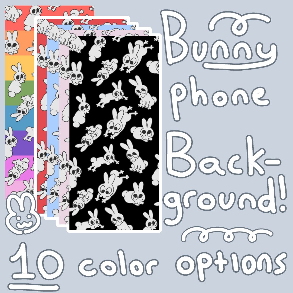 SUPRISE, I made a bunny phone background??
Do you want to stare at this little fella everytime you feast your eyes upon your phone??
I HAVE THE PRODUCT FOR YOU

> only $2 !!!!
> 10 color options !!!
> Bunny (feature)

If you are interested find the l!nk below!! 