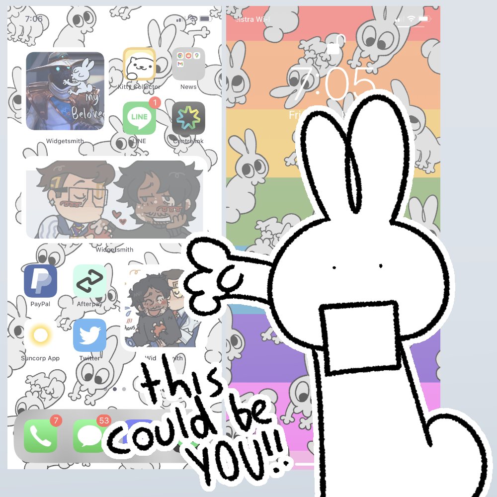 SUPRISE, I made a bunny phone background??
Do you want to stare at this little fella everytime you feast your eyes upon your phone??
I HAVE THE PRODUCT FOR YOU

> only $2 !!!!
> 10 color options !!!
> Bunny (feature)

If you are interested find the l!nk below!! 