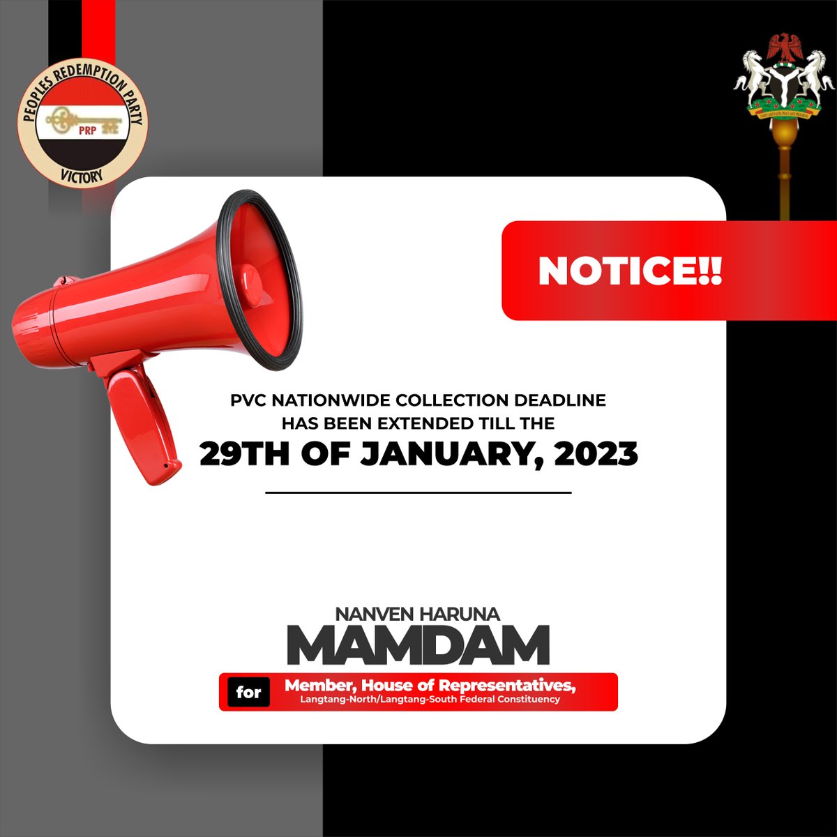 Have you collected your PVC?
If you have not, the countdown is not 3 days to the deadline for the collection of Permanent Voter's Card as announced by INEC. This is the only way to select the right leader.
#nnapnenan2023 #gooddeeds2023 #2023elections  #Fashola #yoruba