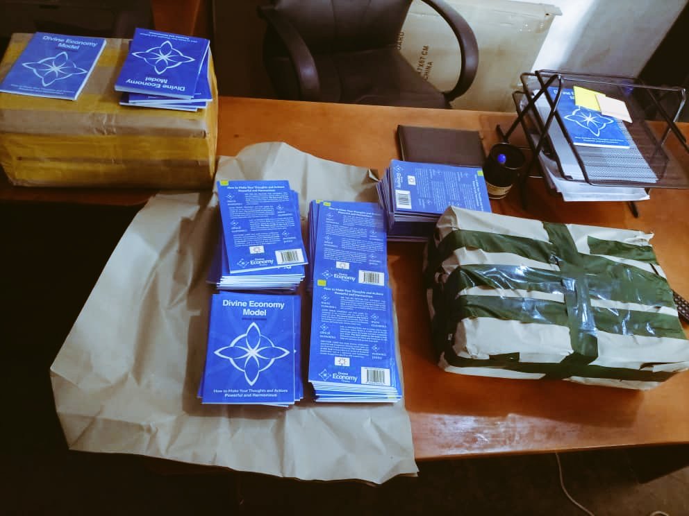 Copies of the Divine Economy Model ready to be delivered to different community libraries.  
Our idea, through the Economic Education Program is to establish a network of equipped &amp; knowledgeable individuals &amp;  communities able to pave their own ways to economic Prosperity.
