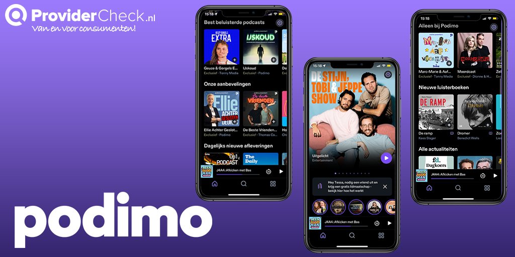 ProviderCheckNL's tweet image. Podimo is dé abonnementsdienst voor podcasts. 🎙️🎶 Je vindt je favoriete podcasts van over de hele wereld en een uitgebreide collectie van luisterboeken. Dit allemaal in één app. Ben je benieuwd naar deze app? Lees snel verder… providercheck.nl/streaming/podi…

#Podimo #podcast