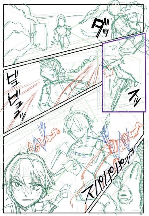 動いてるシーンが描きたかった。触手漫画の起承転結で言う転の部分かな。アリア姉妹が触手責めされてるところにマスターが帰ってくるシーン 