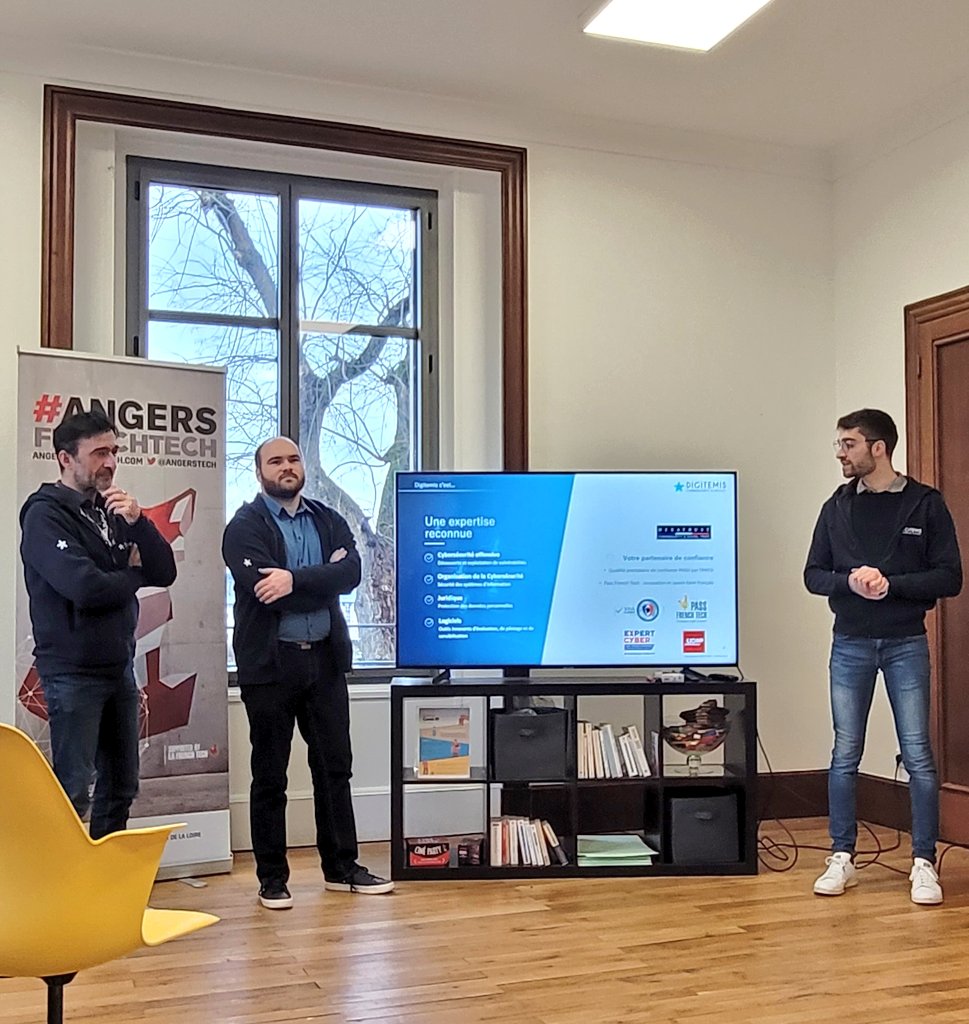 Petit-déjeuner de présentation des 3 nouveaux 🦊 installés à la Villa @AngersTech 🎞 bienurbainproductions.fr #audiovisuel 🌾@Agriconomie #ecommerce 💻 @Digitemis #cybersécurité #AngersFrenchTech #startups