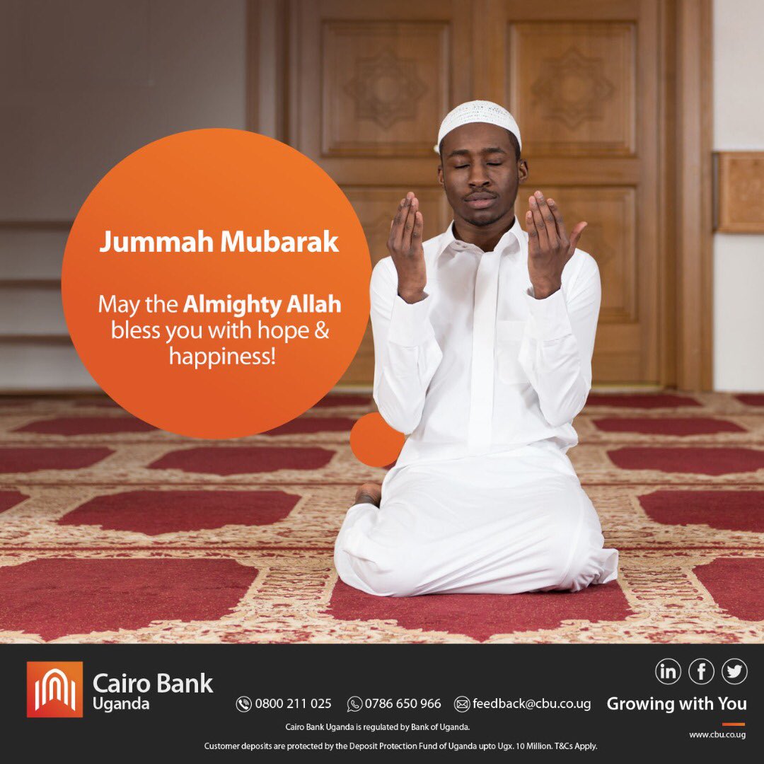 CairoBank's tweet photo. May the Almighty Allah bless you with hope & happiness🤲🏽
Jummah Mubarak 🙏🏽
#CairoBank #Jummah #JummahMubarak #FridayPrayer #Prayer #WeekendPrayer https://t.co/KLcTNDARCZ