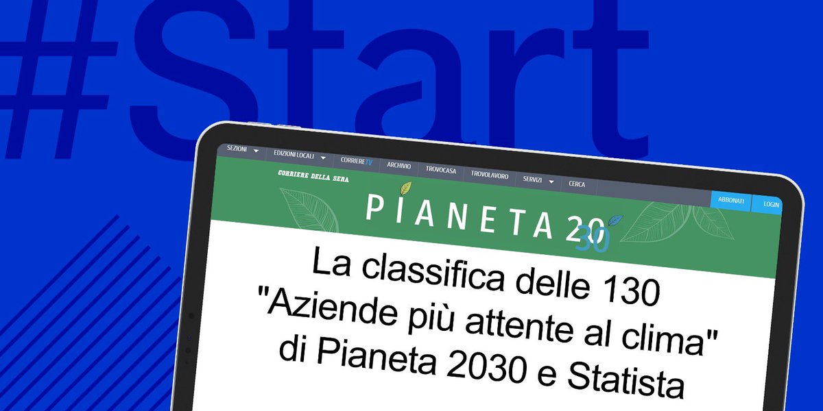 SellaInsights's tweet photo. Sella tra le 130 “Aziende più attente al clima” in Italia, secondo la classifica del Corriere della Sera, Pianeta 2030 e Statista. Al 3° posto tra le banche. https://t.co/VTFsMcLKxN #Start #27gennaio https://t.co/jwKbPzOHLN