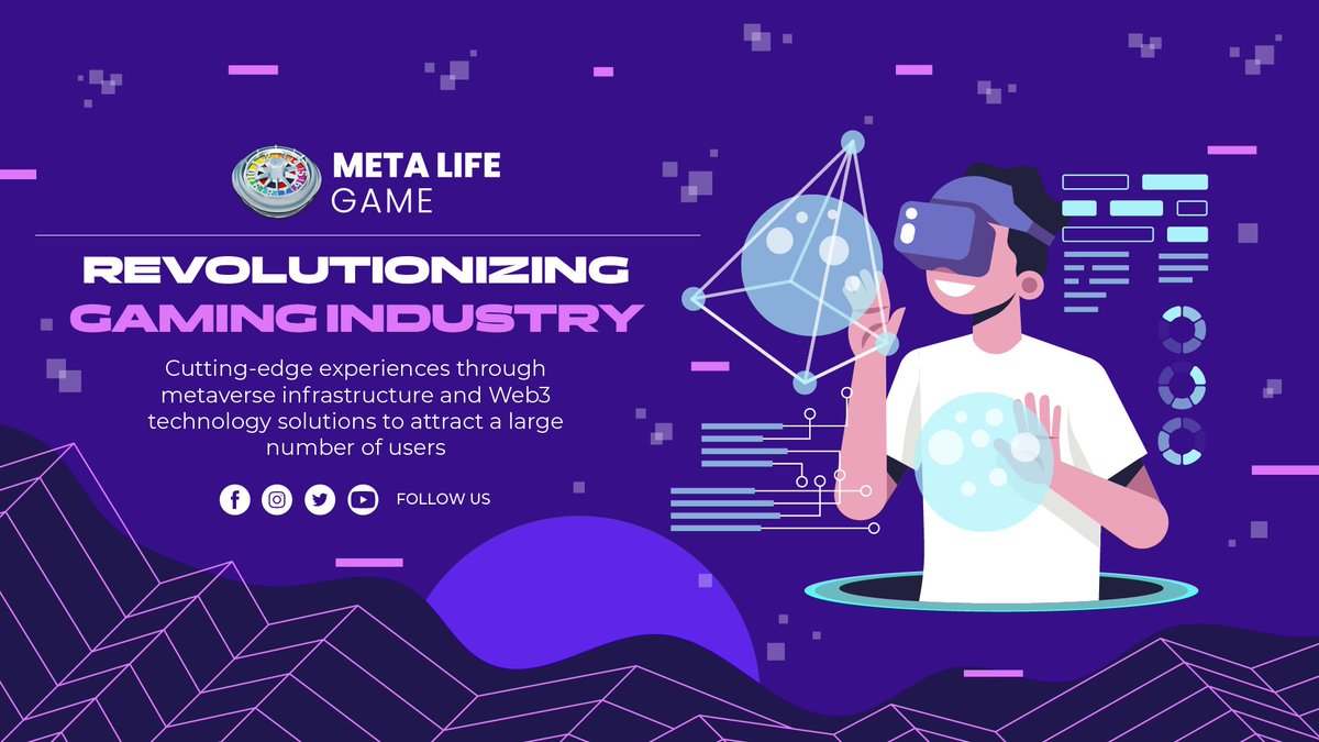 _Metalifegame_'s tweet photo. #Metaverse gaming has the potential to revolutionise the gaming industry itself. 
That's why #MetaLife is connecting these two big #technologies to develop cutting-edge experiences through metaverse infrastructure and #Web3 technology solutions to attract a large number of users. https://t.co/89MDPv0dep
