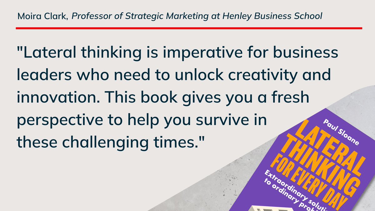KoganPage's tweet image. "#LateralThinking is imperative for business leaders." - Moira Clark

Understand how to utilize the power of lateral thinking with this read by @PaulSloane: bit.ly/3GDmH8D