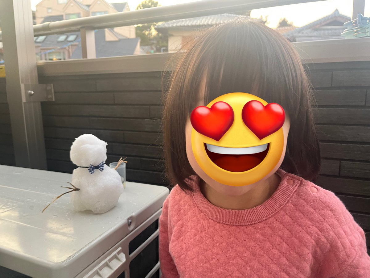 人生初の雪だるまさん⛄️