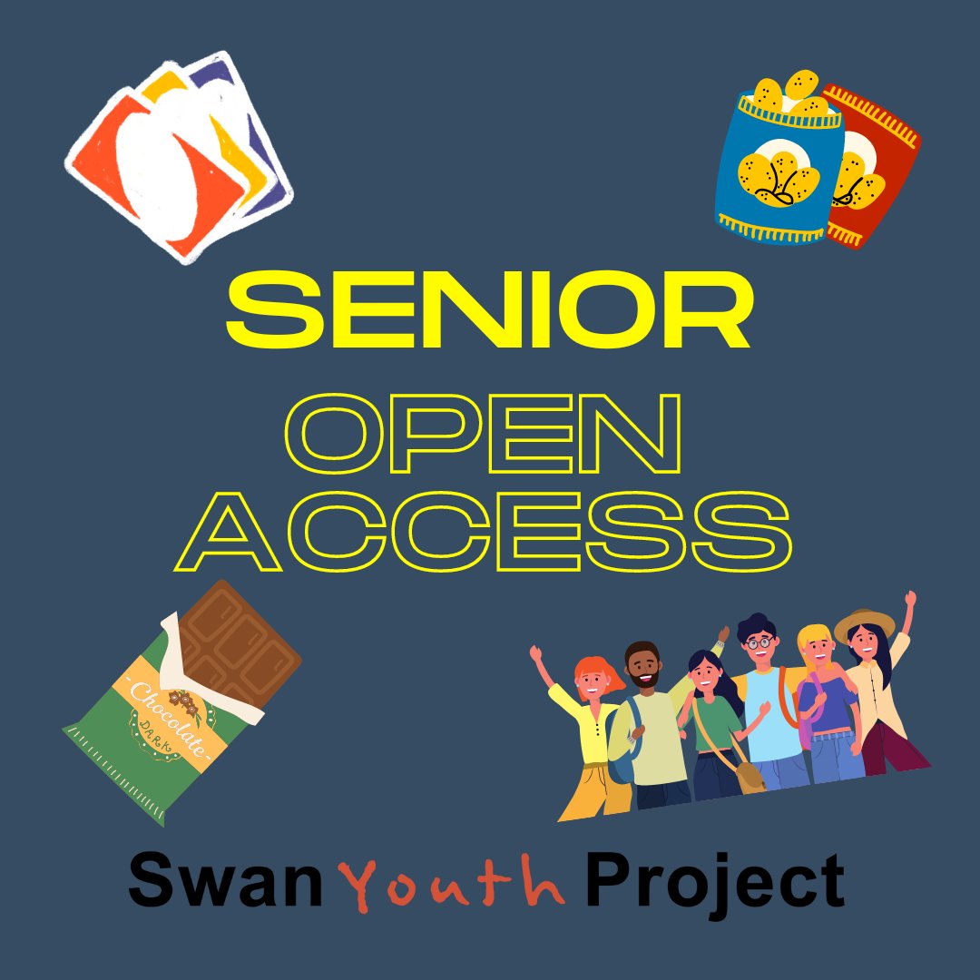 Yay Its FRIDAY!!
Join us for our Senior Open Access session tonight 4:30pm - 6:30pm 
Tuck shop and hygiene bank are restocked and ready
We have a 36 limit so please arrive promptly.
#openaccess #youngpeople #youthwork #youthproject #hygienebank