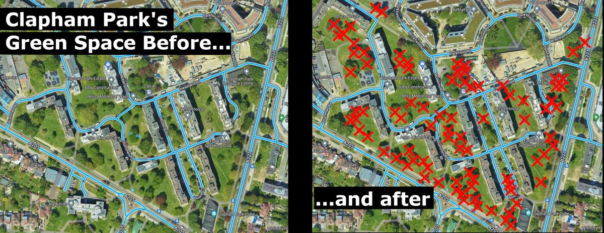 lambeth_tree's tweet photo. This huge loss of green space is happening in London.
In 2023. 
During a nation and borough-wide "climate crisis". 😫

@WhyDemolish @XRLambeth @RezinaChowdhury @LibDemDonna @savecentralhill @metropolitanthames @FoELambeth @TreesforCities https://t.co/Ox4qohxvuW