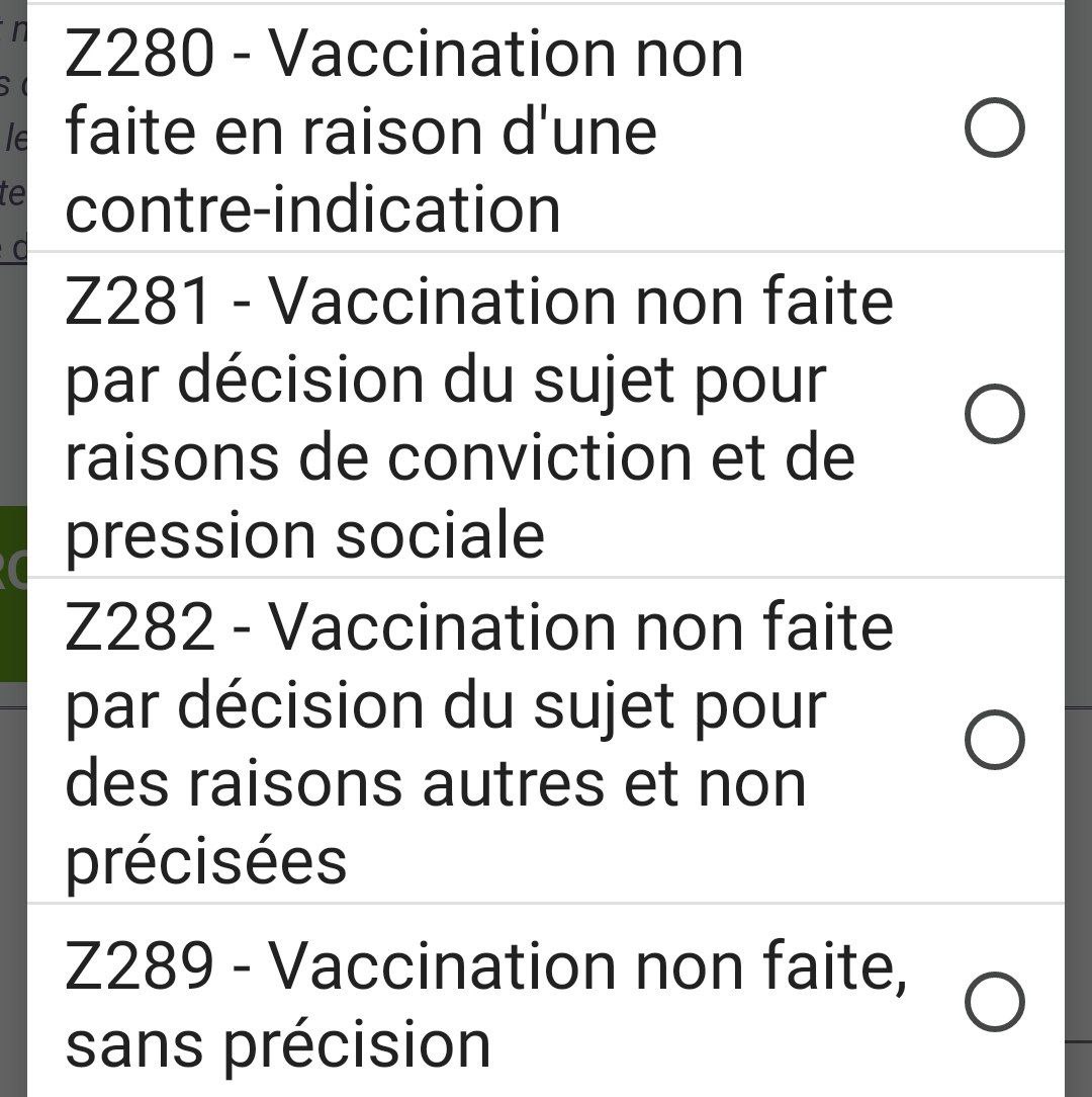 SinedWarrior's tweet photo. La nouvelle étoile jaune est née.
Un nouveau code vient d'apparaitre dans votre dossier médical :
"Z281 : Vaccination non faite par décision du sujet pour raisons de conviction et de pression sociale"

Tous les codes consultables ici 

https://t.co/t0sSUw1BOx
@NiusMarco https://t.co/ocMaNaE6dE
