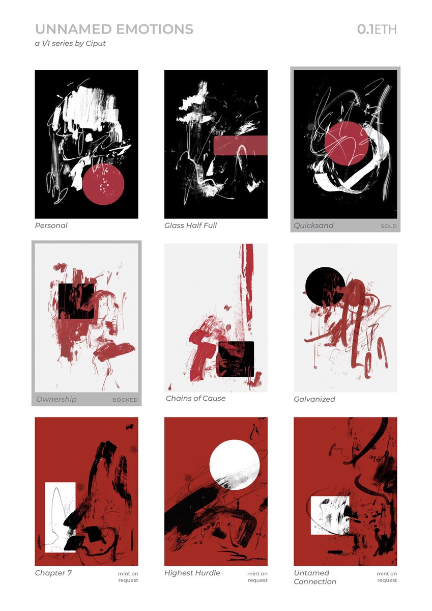 GM everyone! ❤️

I’d like to properly introduce my new series: Unnamed Emotions

This series combines my love for geometric shapes and intuitive/expressive brushstrokes. 

Minted on <a href="/manifoldxyz/">manifold.xyz</a>, listed on <a href="/foundation/">Foundation 🌐</a>