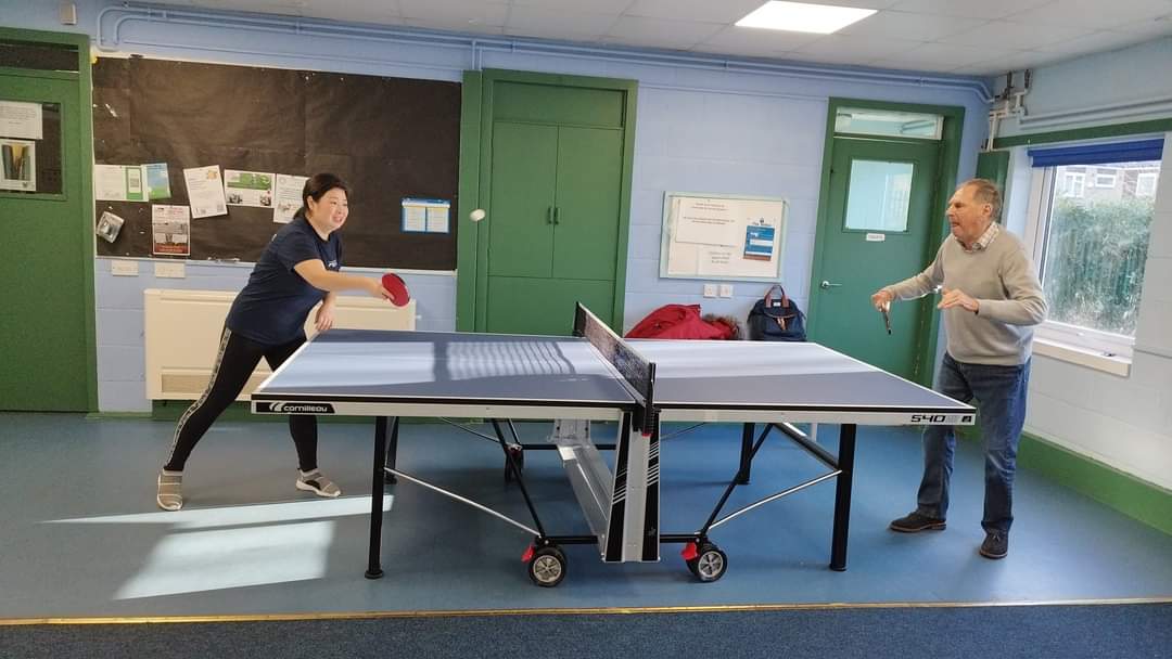 So who is joining me this morning for a game or two? Mayor of Peterborough joined to play too. #tabletennis #PeterboroughMumsUK
#Mumsmatter #communitywellbeing
Community Specialist @CPFT_NHS 
@peterboroughtel @familyvoice1 @MatthewHudITV