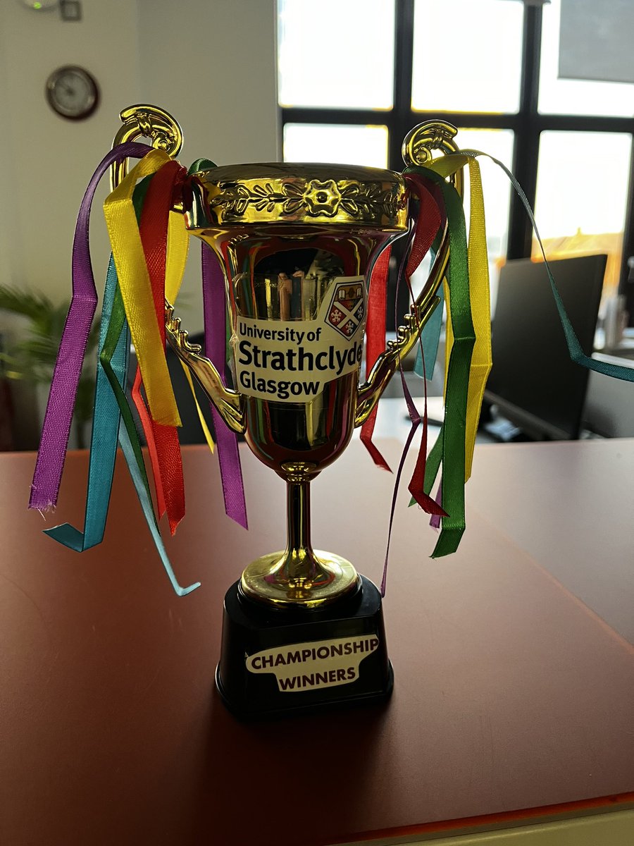 CaraLambPE's tweet photo. Polishing the Strathclyde Cup in preparation for today’s #StrathSportEd2023 culminating event. All for the taking….
@BlackMambas22 
@TeamGoodYellas 
@team_baloo 
@SimplyTheZest23 https://t.co/uG5RVPxsGL