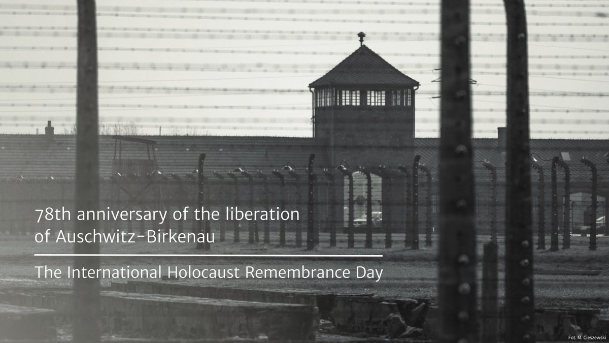 PolandMFA's tweet photo. 78 years ago the German Nazi concentration camp Auschwitz-Birkenau was liberated.

The place will forever remain a symbol of the extermination that costed the lives of more than a million victims. 🕯️

January 27 marks The International Holocaust Remembrance Day. https://t.co/65hfDOAE4M