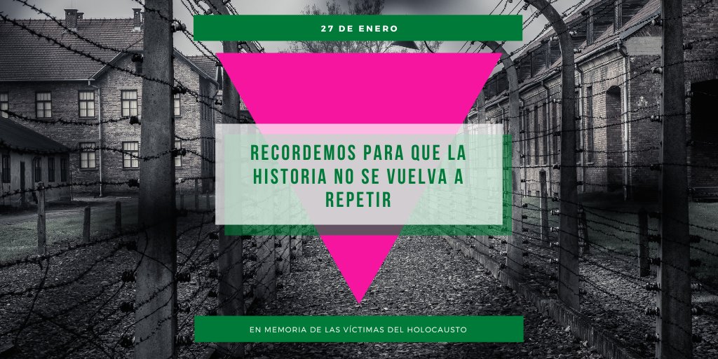 En el #Holocausto #Nazi, entre todas las víctimas de los campos de concentración, se encontraban las personas del #ColectivoLGBT. Hoy conmemoramos a todas las víctimas de este terrible genocidio, y especialmente a los #TriangulosRosas