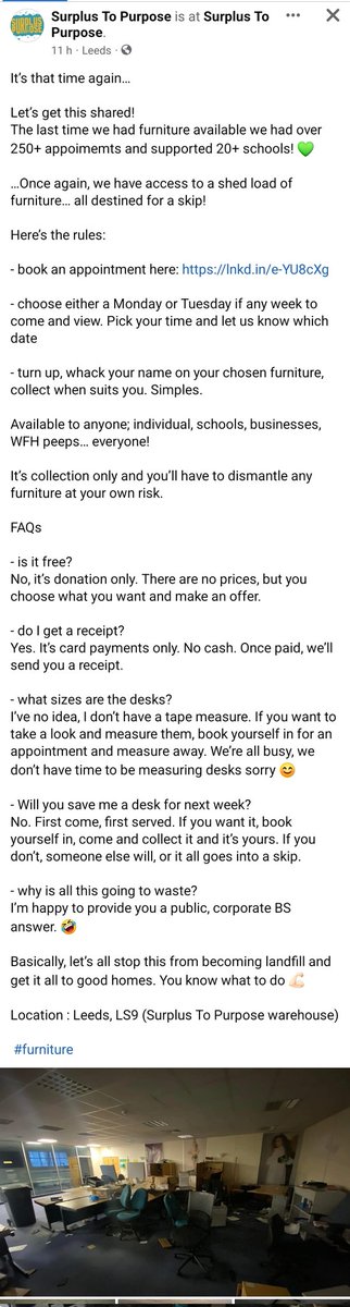 harrisonjoanne1's tweet photo. Fab work again from @Surplus2Purpose  in Leeds: https://t.co/hr4OYWM0in
I'm hoping that shares - if not, check out their FB page. https://t.co/PwGK0ti4Yx