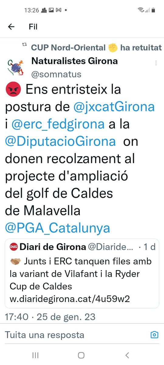 Si encara queda algun naturalista amb carnet d' <a href="/Esquerra_ERC/">Esquerra Republicana</a> que es comenci a plantejar on milita.
Per fer de sociovergència millor l'original.