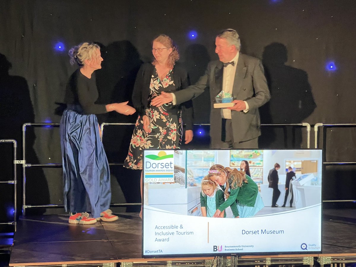 BuTourismEd's tweet photo. Congratulations to Dorset Museum, winner of the Accessible and Inclusive Tourism Award and to marshall court hotel bournemouth runner up. sponsored by Bournemouth University Business School. congratulations to Sara Uzzell Outstanding contribution to Dorset Tourism. 👏👏👏 https://t.co/W91yDPZzxA