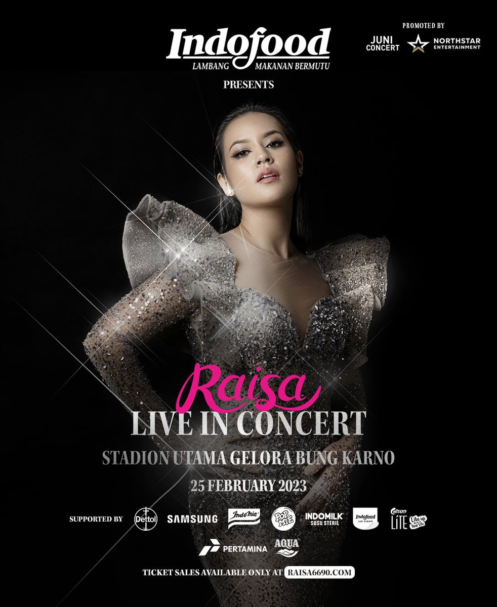 Everybody please welcome our sponsors for Indofood Presents Raisa Live in Concert Stadion Utama Gelora Bung Karno Jakarta 2023 ♥️✨

#RaisaGBK2023
