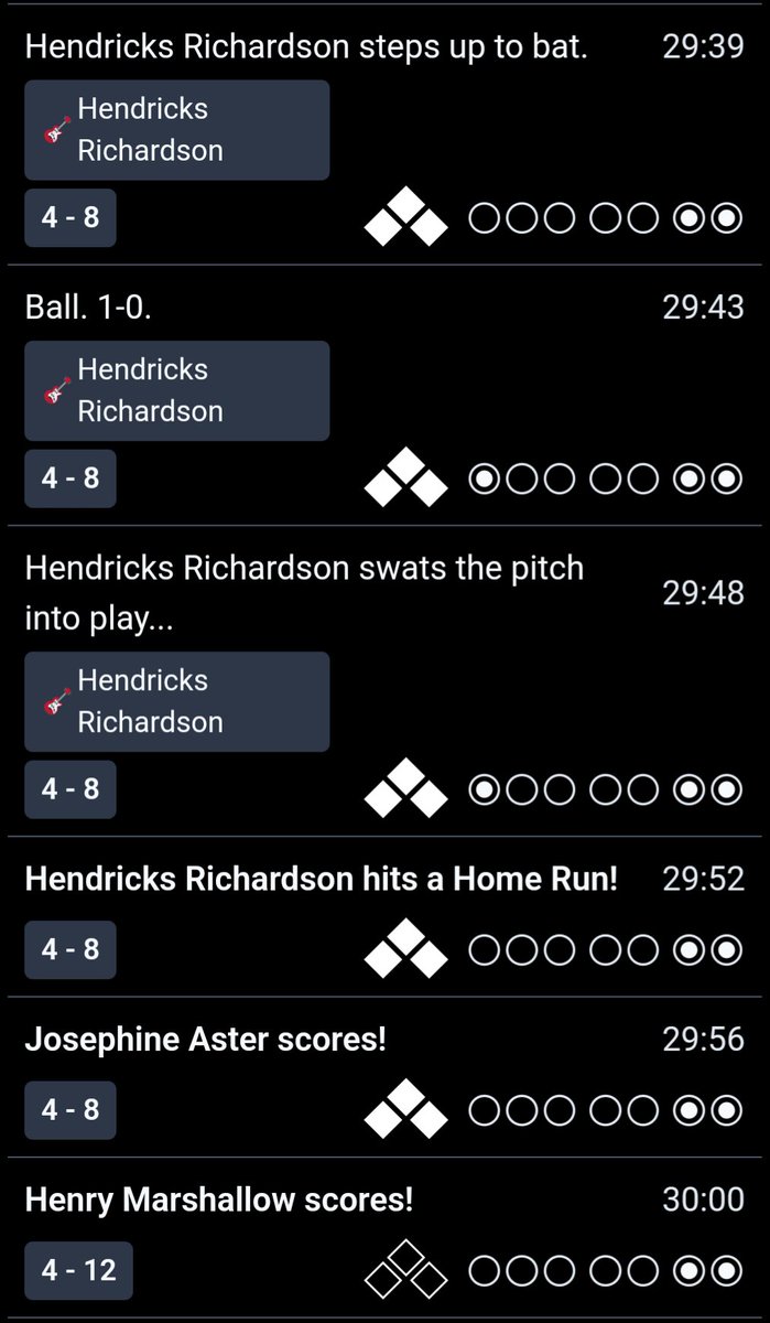 HENDRICKS RICHARDSON DOUBLED THE TEAM'S LEAD WITH A GRAND SALMI OF SHAME! 🎸 #Blaseball