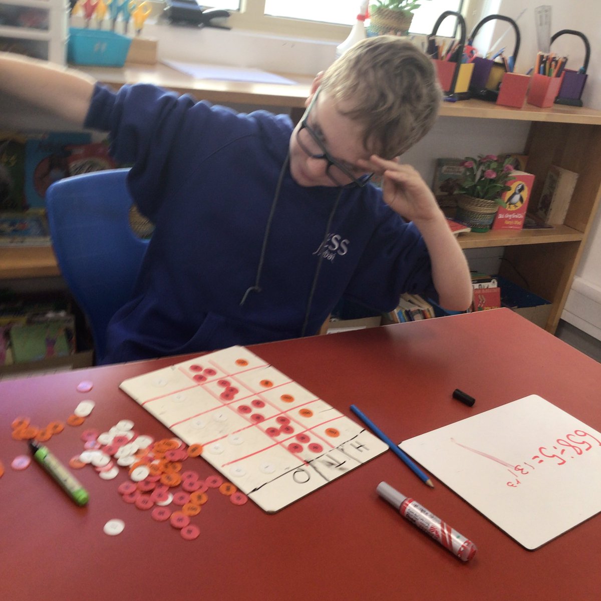 Our year 4s have really impressed us with their division this week! We used concrete materials such as counters to help with our understanding. Great work everyone! #JESSPriMaths