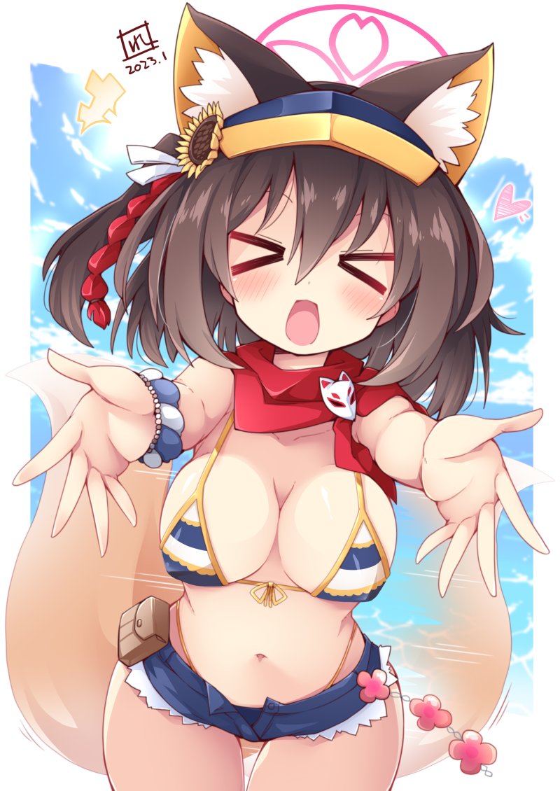 イズナ(ブルアカ) 「今日はイズナの日ですよ主殿! 」|れく/れとまクロ：仕事&Skeb歓迎のイラスト